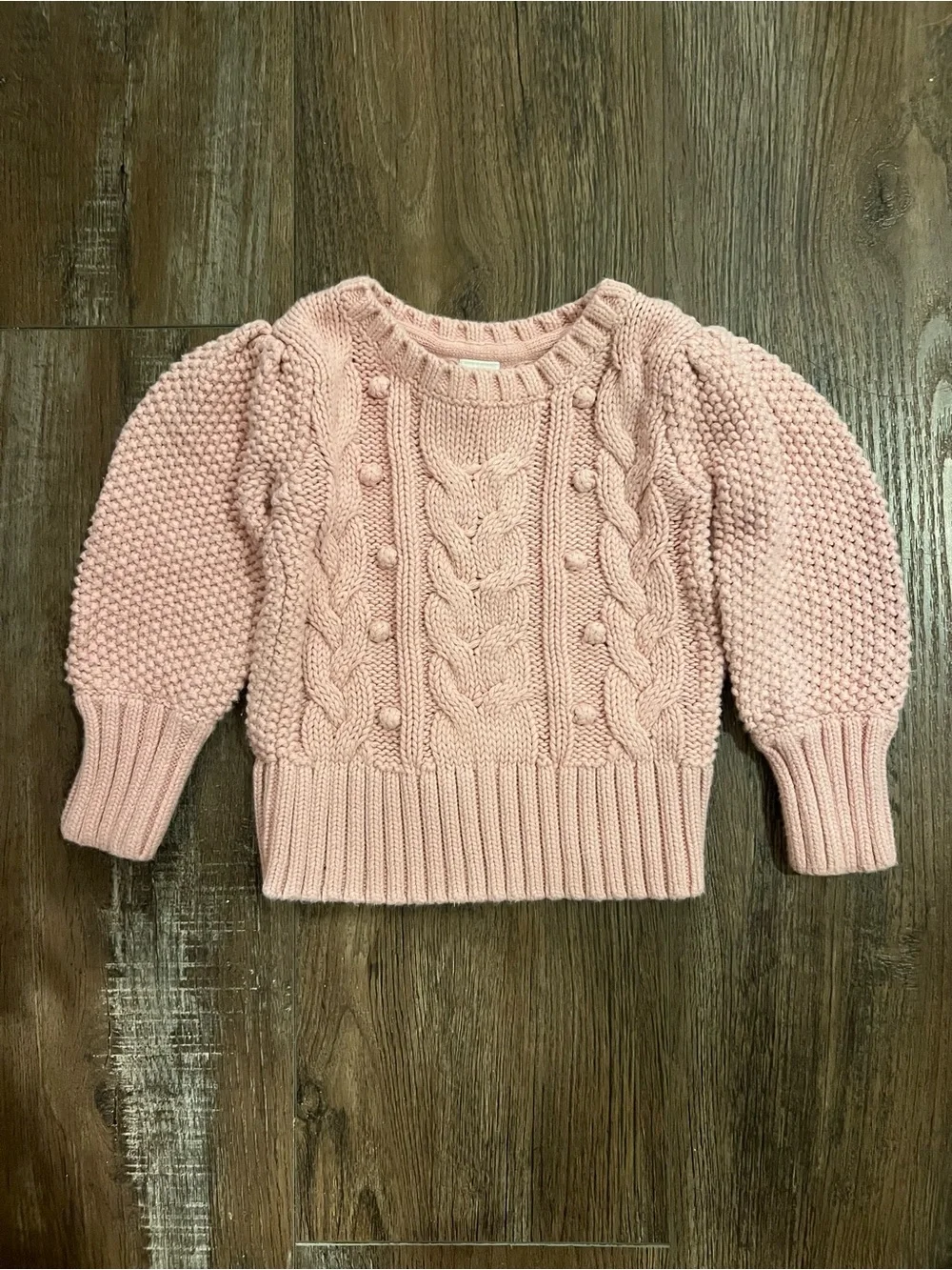 GAP Pink Cable Knit Bobble Sweater